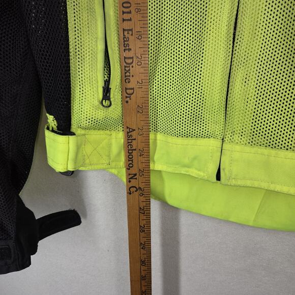 Vtg Fieldsheer Jacket Mens XL Neon Green Padded Motorcycle Biking Coat Road Rash - Picture 3 of 13